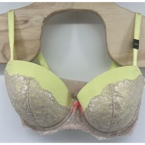 Victorias Secret Dream Angels Lined Demi Bra 32DDD Yellow Beige New NWT